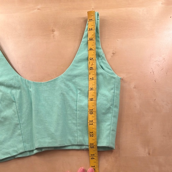 Mint Crop Top Tank Top, Low Cut, Plunge, Deep V Neck. Size Small. Mint Green! - Picture 6 of 8